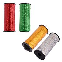 Amosfun Balloon Curling Ribbons Metallic Glitter Birthday Ribbon for Gift Wrapping Party Accessories 4 Rolls 5MM 100 Yards