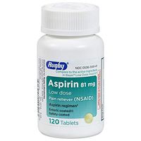RUGBY Aspirin 81MG EC TAB ASPIRIN-81 MG Yellow 120 Tablets UPC 305361004415