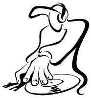 Dj Turntable Music - Sticker Graphic - Auto, Wall, Laptop, Cell, Truck Sticker for Windows, Cars, Trucks