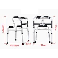 Folding Walker 2 Wheeled Walking Adjustable Height Portable Multifunction with Seat Walker and Toilet,Color2