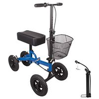 H&A All Terrain Rolling Knee Walker Crutch Alternative for Leg and Foot Injuries Medical Knee Scooter (Bright Blue)