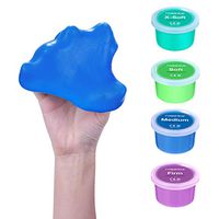 Healifty Theraputty - 4PCS Therapy Putty Colour Toy Physical Therapeutic Exercise Tools Kit for Finger, Hand and Grip Strength, Stress Relief Theraputty - X Soft, Soft, Medium, Firm, 85g Each