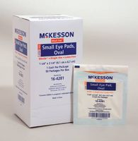 McKesson Eye Pad Cotton Filler/Spun Blown Polypropylene NonWoven Outer Layer 1-5/8 X 2-5/8 Inch Sterile, 16-4281 - Case of 600