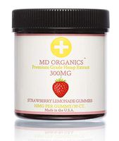 300mg 30ct. MD Organics Pure Organic Hemp Oil Gummies Strawberry Lemonade Vegan Pain Stress Immune Support Mood Skin Hair Vitamins Omegas Amino Acids Lab Tested Certified