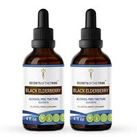 Black Elderberry Alcohol-Free Liquid Extract, Organic Black Elderberry (Sambucus Nigra) Dried Berry Tincture Supplement (2x4 FL OZ)