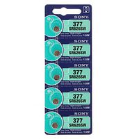 Sony 377 SR626SW Silver Oxide Button Cell Watch Batteries (5 pcs)