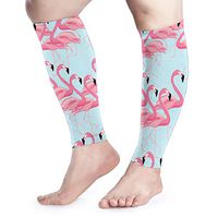BLongTai Pink Flamingos Pattern Calf Compression Sleeve Men Womens Running Leg Sleeve for Shin Splint Muscle Pain Relief (1 Pair)