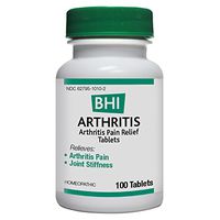 BHI Arthritis Pain Relief Tablets for Minor Arthritis Pain & Joint Stiffness - Homeopathic Formula with Rhus tox - 100Count