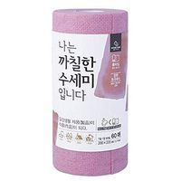 HOMETNER Dish Scouring pad, Daily disposable scrubber dish towel, Multipurpose for dishwashing, house cleaning and camping, PINK (60 Sheets/Roll)