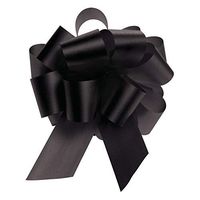 Gift Wrap Pull Bows 5.5" Black Flora-Satin Case of 50