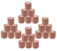 2 Inch Vet Wrap Tape Self Adhesive Medical Bandage Free Bonus Rolls (Brown) (22 Pack Plus 2 Free Rolls) Self Adherent Cohesive First Aid Sport Flex Wrist Ankle Knee Sprains and Swelling