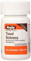 Meclizine Chewable Tablets - 25mg - Model 85207 - (3 Bottles of 100)