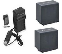Two 2 Batteries + Charger for Panasonic AG-AC90P, Panasonic AG-AC90PJ, Panasonic AG-AC90PX AG-AC90EJ