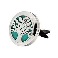 Kingsiinner 8 Type Car Air Auto Vent Freshener Essential Oil Diffuser Stainless Locket Decor for Driver (B Type)