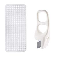 Gimify Tub Rail Safety Bathtub Rail | Adjustable Clamp | Non-Slip Textured Surface | Including Shower Grab Bar Handle, Tub Mat | for Seniors Elderly Pregnant Women Baby Disabled