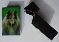 Plastic Push Open Cigarette Case - Dog Design 2 - Fits Kings