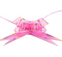 10 cm Wide Gift Hand-Drawn Flower Ribbon Wedding Decoration Supplies Gift Decoration tie Flower Bow Pull Flower Gift Packaging (100 Pieces) (Pink, 10 cm)