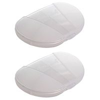 VitaCarry Small 4 Compartment Pocket Pill Box Holds up to 20 Aspirin Size Tablets - 3.0" x 2.0" x 0.6" (Pack of 2 - Clear)