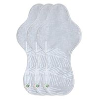 think ECO [Leaf Pattern 3p] Organic Reusable Cotton Pads, Menstrual Pads, Sanitary Napkins, Leaf Pattern, 3 Pads. (LP Night Pad Plus)