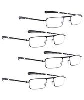 READING GLASSES 4 pack Small Lens Readers for Men and Women (Black, 3.50)