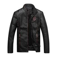 BingYELH Big 2019 New Men Jacket,Fashion Men's Autumn Winter Casual Pocket Button Thermal Leather Jacket Top Coat