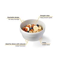 Libbey Intuitive Diningware Donna Senior Adaptive Soup Oatmeal Bowls, 16-ounce, White, Set of 2