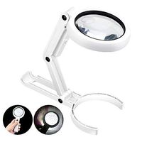 QingChun Desktop Handheld Dual-Use Magnifying Glass with LED Illumination 5X 11X HD Zoom