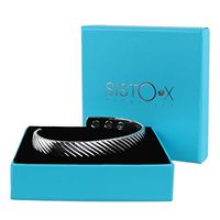SISTO-X Slim Magnetic Copper Bangle/Bracelet Elegant Silk Design with Chrome Finish by Sisto-X® Health 6 Magnets