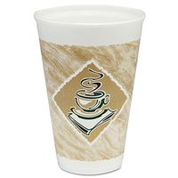 DCC16X16G - Foam Hot/Cold Cups,16 Oz, White W/Brown amp; Green