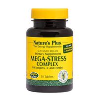 NaturesPlus Mega-Stress Complex, Sustained Release - 30 Vegetarian Tablets - B Complex, Vitamin C Stress Relief Supplement, Chamomile & Herbs for Natural Calm - Gluten-Free - 30 Servings