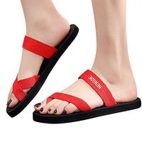 Amlaiworld Summer Women Sandals Non-Slip Flip Flops Sandals Flat Beach Slippers Shoes Red