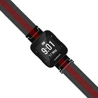 LeiOu Steel Mesh Strap Compatible with Garmin Forerunner 35 Band (Red/Black Small)