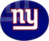 Creative Converting Officially Licensed NFL Oval Paper Platters, 8-Count, New York Giants