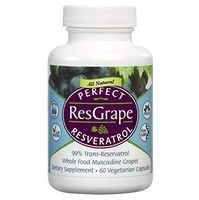Perfect Resgrape Resveratrol (3 Bottles) - 99% Trans-resveratrol Whole Food Muscadine Grapes