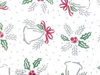 Christmas Print Cello Rolls - 40"x100' Silver Bells & Bows Cello Roll 1.0 mil (2 Rolls) - WRAPS-CR40SIB