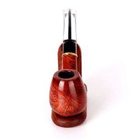 Wooden Tobacco Smoking Pipe, 9 mm Pipe Filters Old mahogany glossy white tail lacquer curved,The old red sandalwood