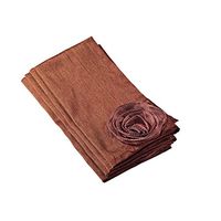 SARO LIFESTYLE 1951 Hayley Collection Rose Design Dinner Napkin, Copper-Set of 4 pcs, 20"