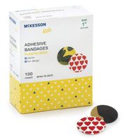 MCK48322000 - Mckesson Brand Adhesive Spot Bandage McKesson Kids 1 Inch Diameter Plastic Round Assorted Print Sterile by