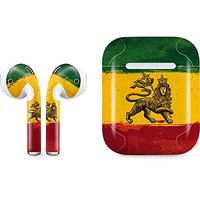 Skinit Decal Audio Skin for Apple AirPods with Lightning Charging Case - Officially Licensed Skinit Originally Designed The Lion of Judah Rasta Flag Design