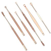 EKLOEN 6PCS Stainless Steel Ear Pick, Ear Wax Removal Tool with Storage Box(Rose Gold)