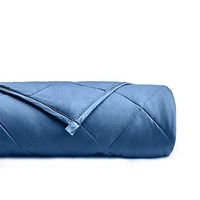 YnM Weighted Blanket for Couple, 25 lbs 80''x87'' King Size | 100% Oeko-Tex Certified Cotton Material with Premium Glass Beads A Monaco Blue Premium Cotton Duvet Cover Inclued