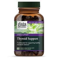 Gaia Herbs, Thyroid Support, Ashwaganda, Bladderwrack, Coleus, Kelp, Schisandra, Vegan Liquid Phyto Capsules, 120 Count
