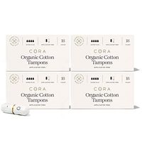 Cora Organic Cotton Non-Applicator Tampons; Chlorine & Toxin Free - Super Plus (72 Count)