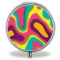 AUdddflsicenshf Pill Box Organizer Holder Weekly Medicine Organizer Medication Vitamin Container Colorful Texture