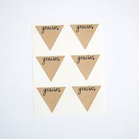 Gracias Stickers by Once Upon Supplies, Thank You Triangle Shape Seals and Labels for Sealing Envelopes and Party Favors, 1.5 Inches X 1.5 Inches, Kraft Brown, 48 Stickers
