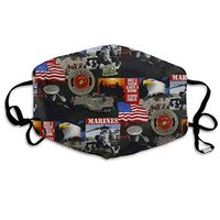 United States of America Marines Military UnisexCMJJJR4Reusable - Protection from Dust, Pollen, Pet Dander, Other Air Pollution - Earloop Face Veil for Men Women Kids White