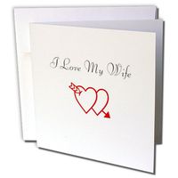 3dRose I Love My Wife Heart - Greeting Cards, 6 x 6 inches, set of 12 (gc_27811_2)