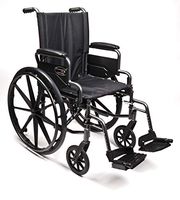 Everest & Jennings Traveler L4 Lightweight Wheelchair, Flip-Back Desk Arms & Swingaway Footrests, 20x16" Seat, Silvervein Color