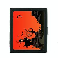 Perfection In Style Metal Cigarette Case Vintage Halloween Design 024
