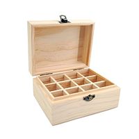 Sundlight Oil Wooden Box 12 Compartments Essential Oil Storage Box Organizer,14.8cm x 11.5cm x 7.8cm,set of 1